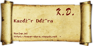 Kazár Dóra névjegykártya