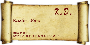 Kazár Dóra névjegykártya